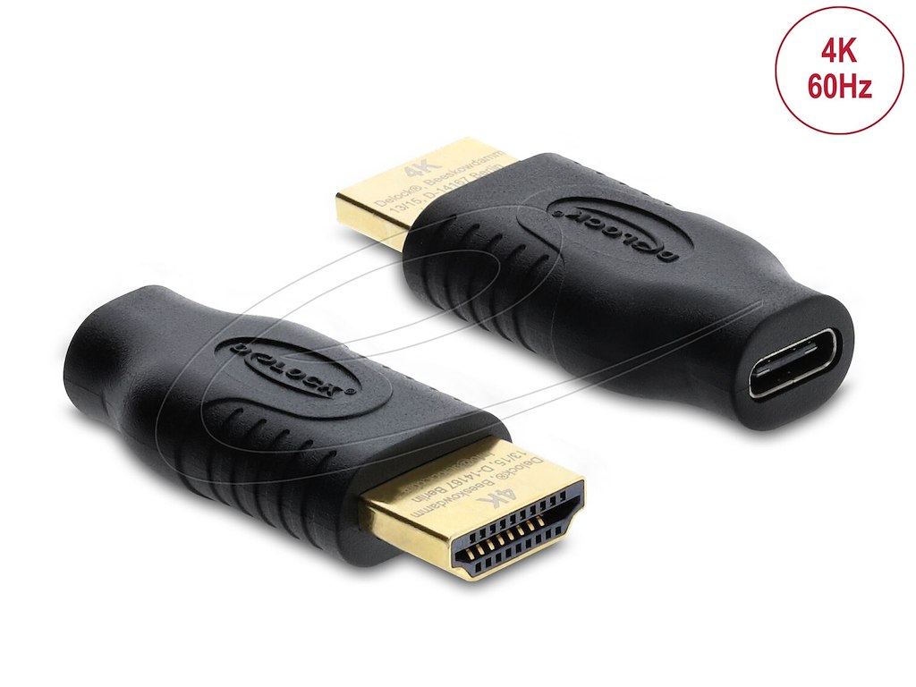 DeLOCK 61075 kabel kønsskifter USB Type-C HDMI Sort