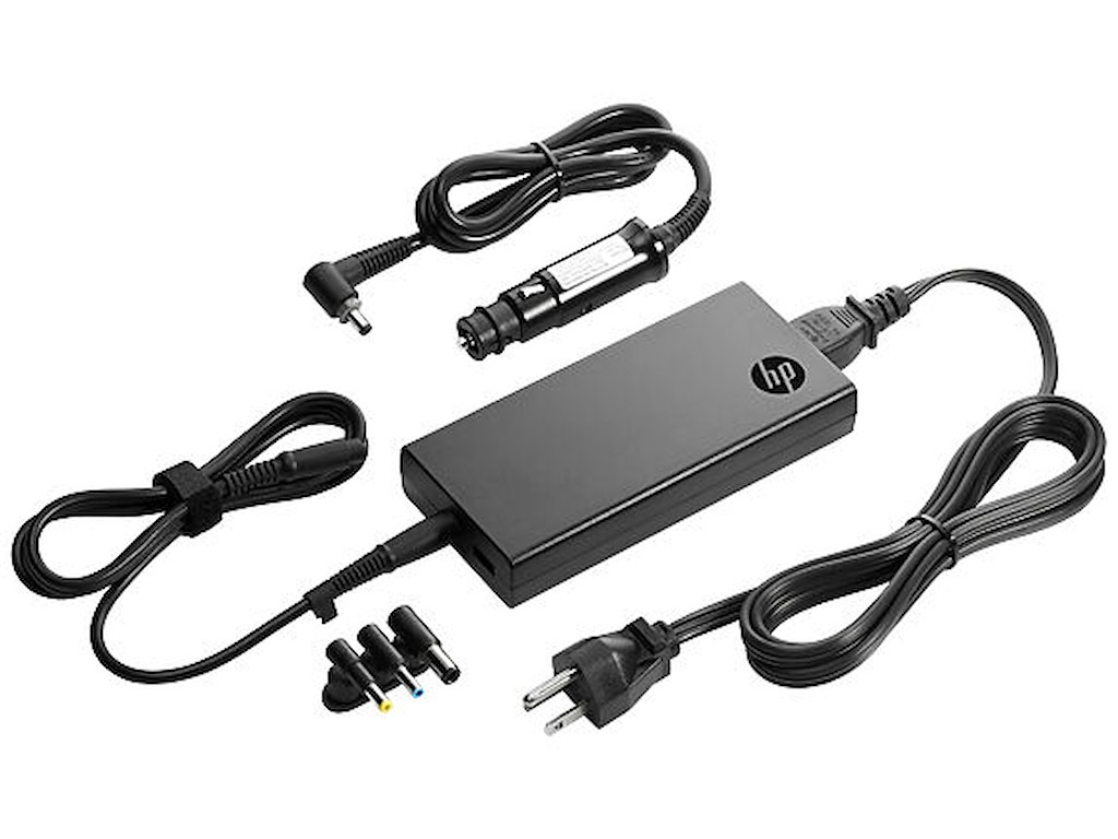 HP 90W Slim Combo USB AC strømadapter og vekselret Auto/indendørs Sort