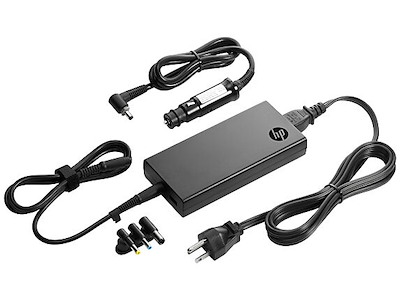 HP 90W Slim Combo USB AC strømadapter og vekselret Auto/indendørs Sort