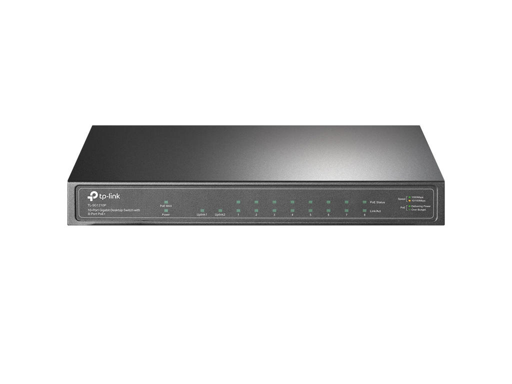TP-Link TL-SG1210P Ikke administreret Gigabit Ethernet (10/100/1000) Strøm over Ethernet (PoE) Grå