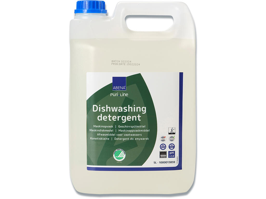 Maskinopvask, Alusikker, Uden klor, Uden farve og parfume, 5 liter, Abena Puri-Line