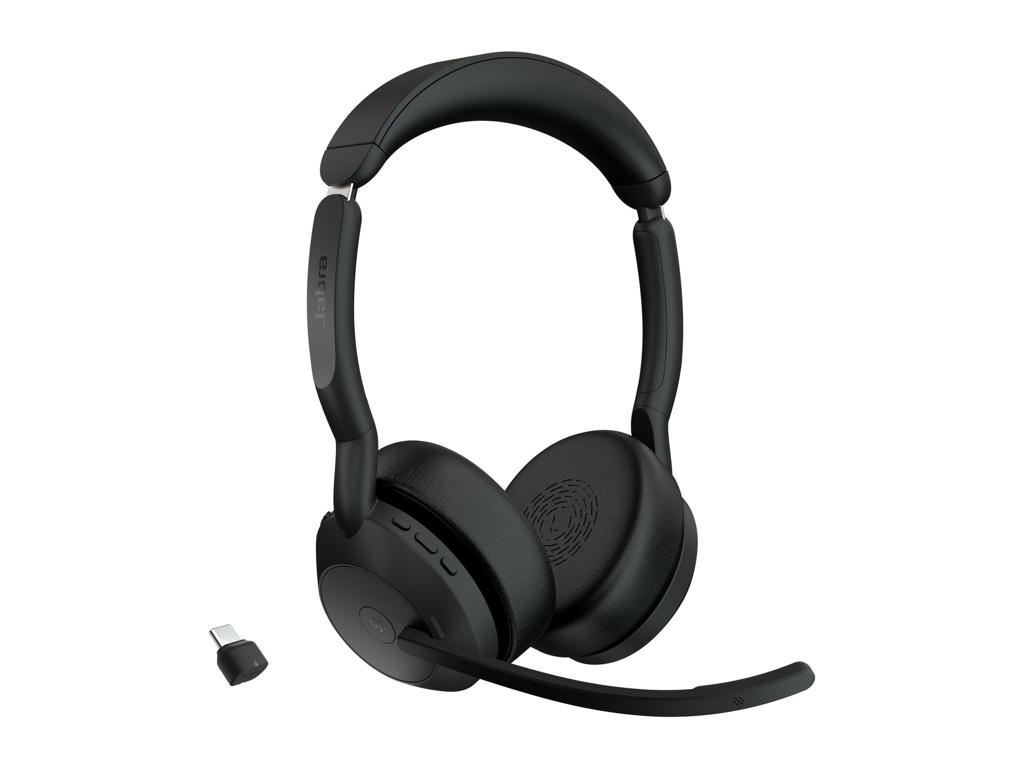 Jabra Evolve2 55 Headset Trådløs Kontor/Callcenter Bluetooth Sort
