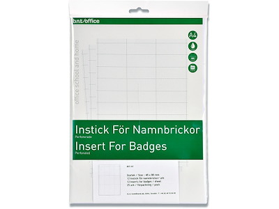 Indstik, Til navneskilte, 750 stk, 28x67 mm, BNT Office 