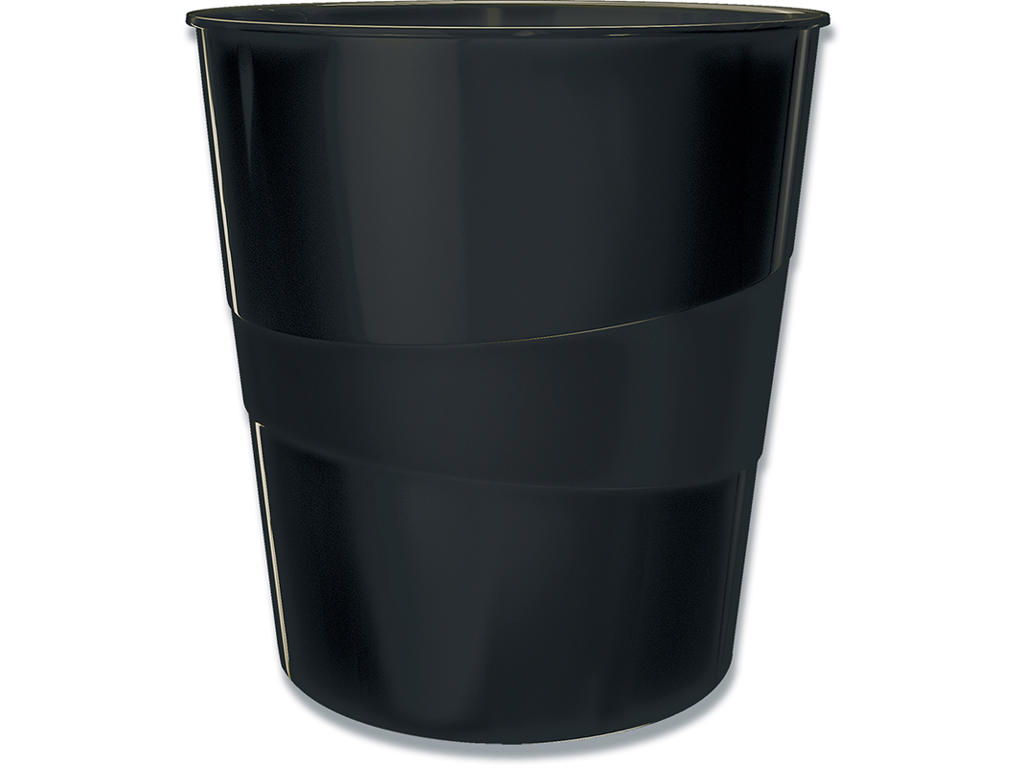 Papirkurv, Sort, 15 liter, Plast, Leitz Plus WOW 