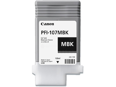 Blækpatron, 1 stk, Mat Black-mat sort, 130 ml, Canon PFI-107MBK