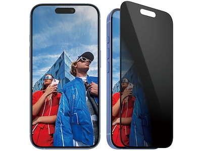 Skærmbeskyttelse, iPhone 15/iPhone 16, Sort, PanzerGlass UWF Privacy