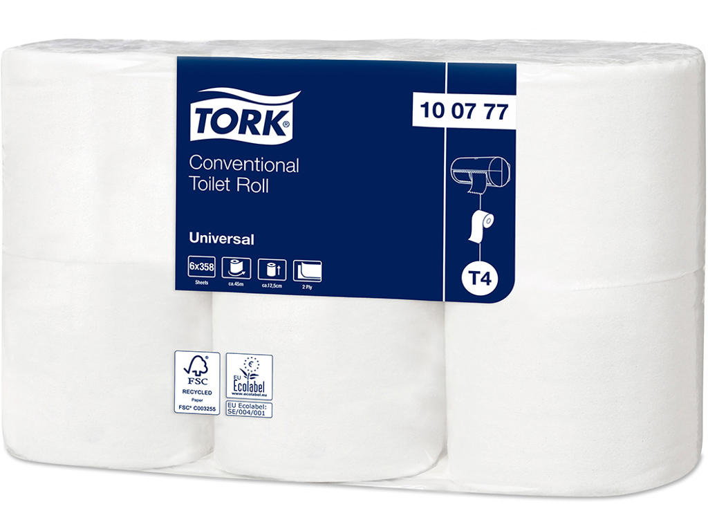 Toiletpapir, Udvendig oprulning, 2 lag, 42 ruller, Tork Universal T4