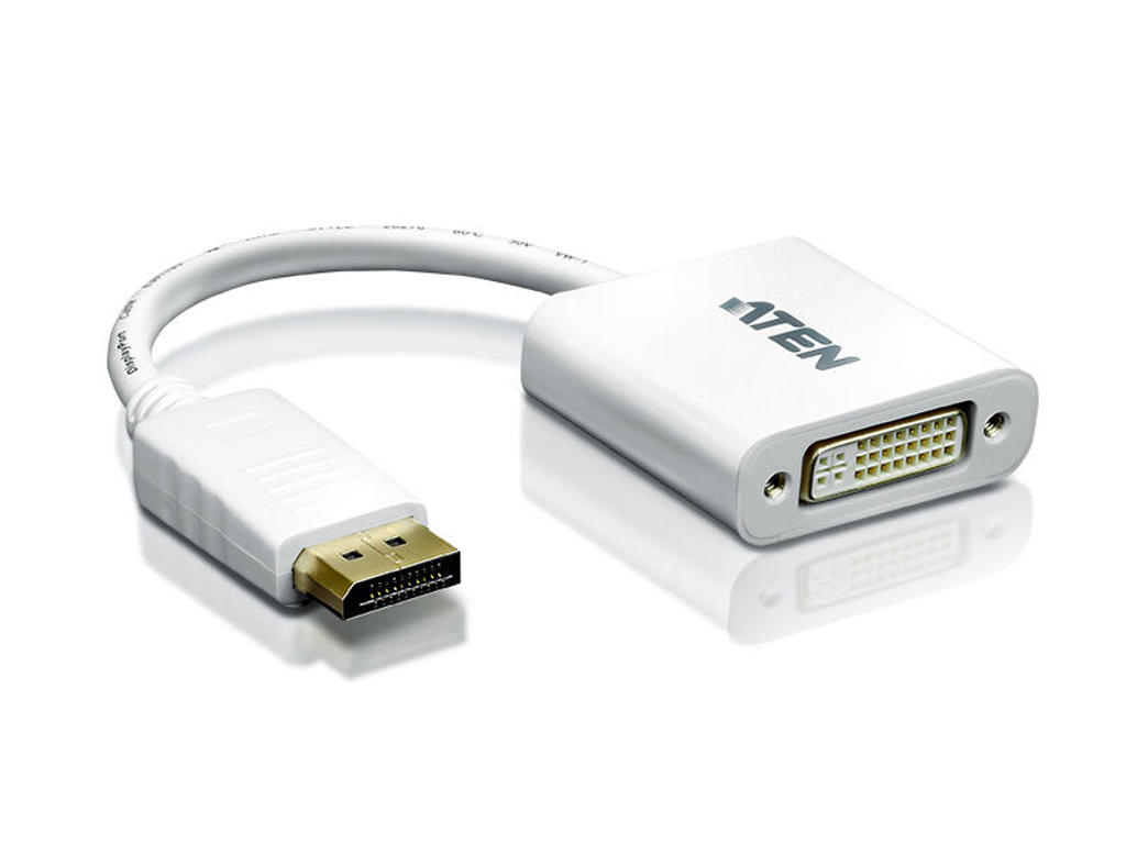 ATEN DisplayPort to DVI converter, PC: Up to UXGA / HDTV: Up to 1080i,1080p