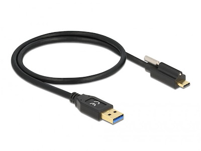 DeLOCK 84025 USB-kabel USB 3.2 Gen 2 (3.1 Gen 2) 0,5 m USB 3.2 Gen 2 type-A USB C 10 Gbit/sek. Sort