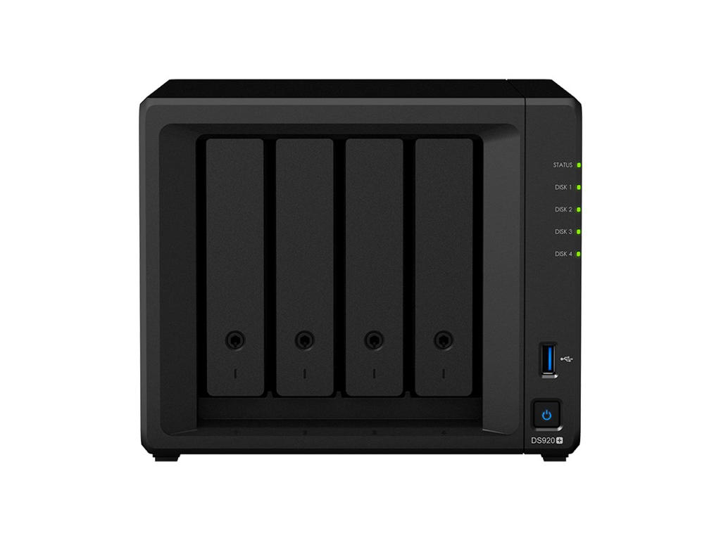 Synology DiskStation DS920+ NAS & lagringsserver Mini Tower Intel® Celeron® J4125 4 GB DDR4 0 TB DiskStation Manager Sort