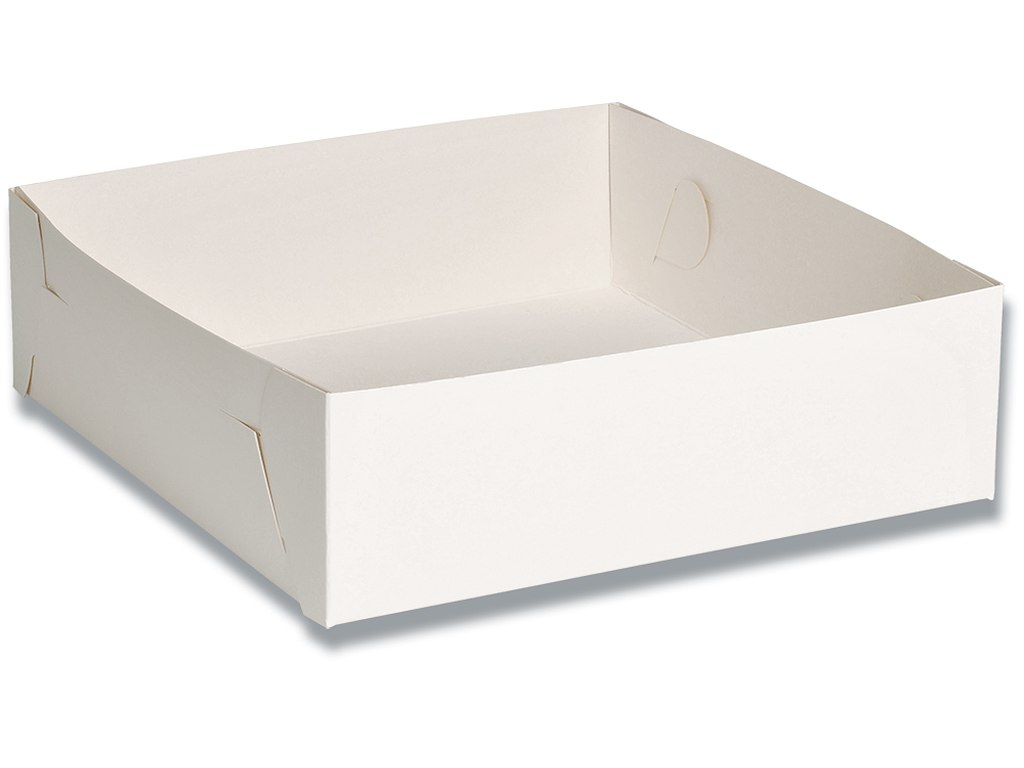 Kageæske, Hvid, 230x230x80mm, 250 stk, No. 3