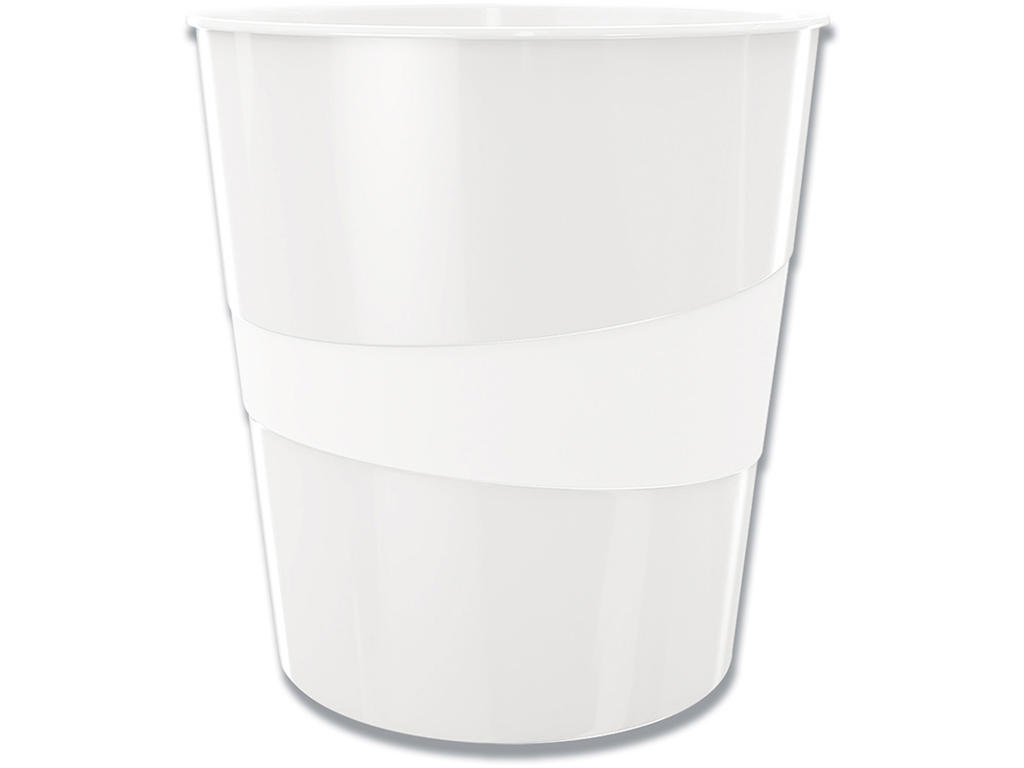 Papirkurv, Hvid, 15 liter, Plast, Leitz Plus WOW 