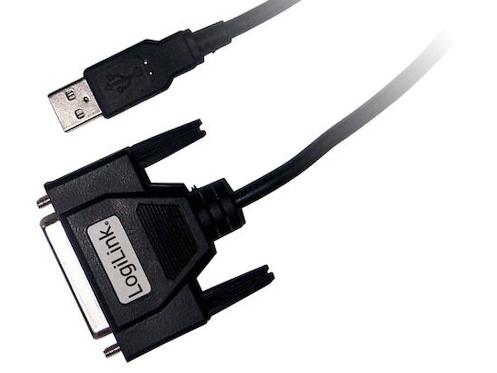 LogiLink USB / D-SUB 25 Adapter Cable, 1.8m 1,8 m D-sub (DB-25) Sort