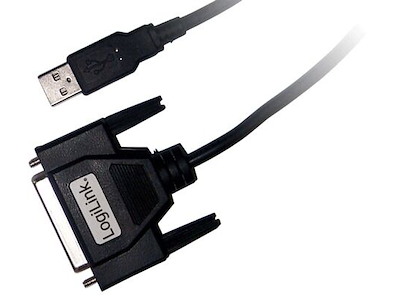 LogiLink USB / D-SUB 25 Adapter Cable, 1.8m 1,8 m D-sub (DB-25) Sort