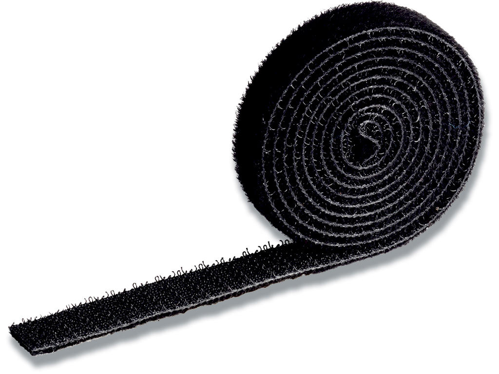 Velcro bånd, 10mm x 1m, 1 rulle, Sort, Durable CAVOLINE GRIP 10