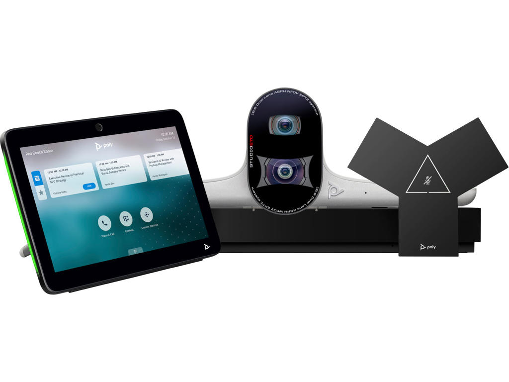 HP Poly Poly G7500-videomødesystem med Studio- E70 og TC10-controllerudstyr