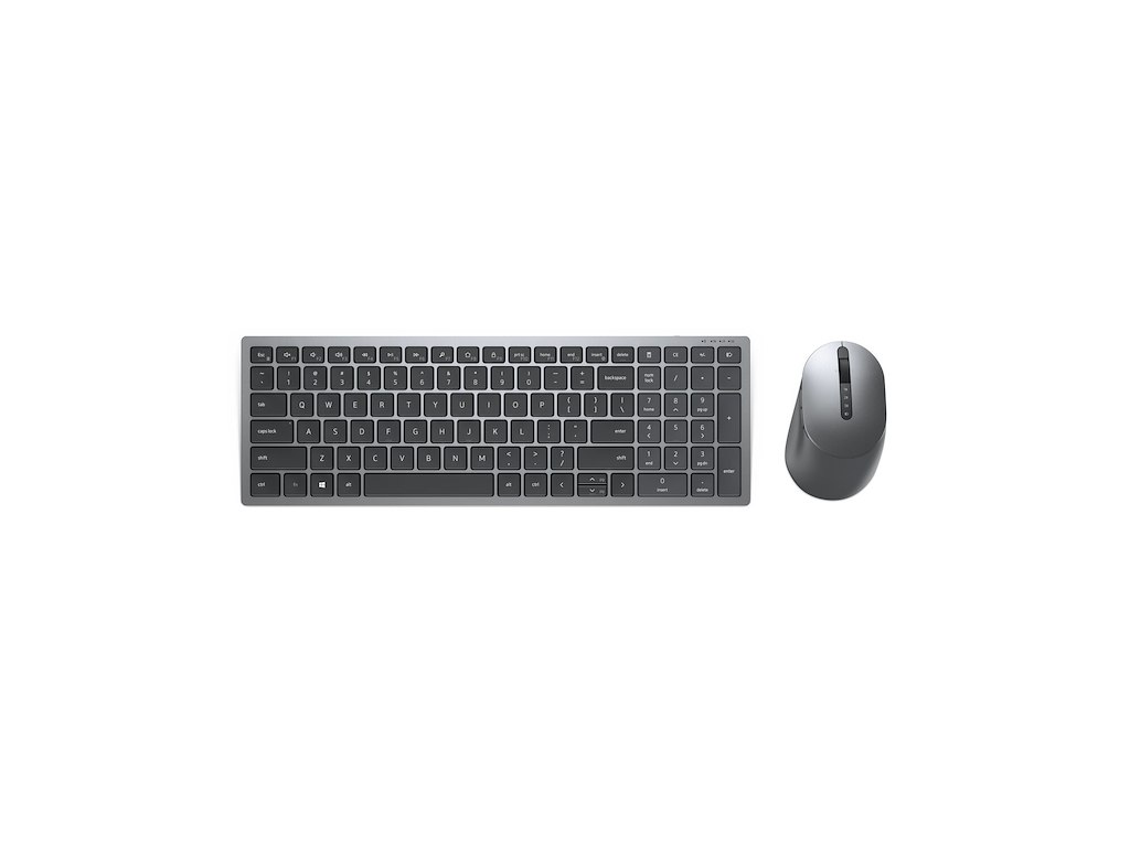 DELL KM7120W tastatur Mus inkluderet Kontor RF trådløs + Bluetooth AZERTY Belgisk Grå, Titanium