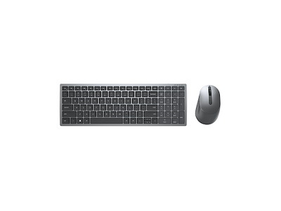 DELL KM7120W tastatur Mus inkluderet Kontor RF trådløs + Bluetooth AZERTY Belgisk Grå, Titanium