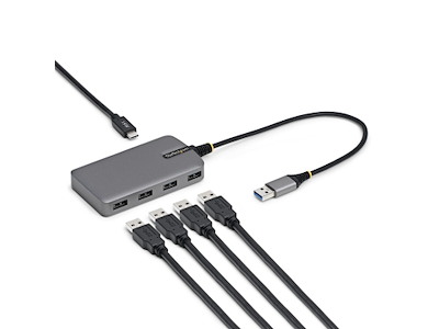 StarTech.com 5G4AC-USB-A-HUB interface hub USB 3.2 Gen 1 (3.1 Gen 1) Type-A 5000 Mbit/s Grå