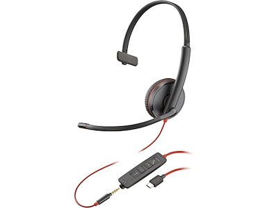 HP Poly Blackwire C3215-monoheadset + opbevaringsetui (bulk)