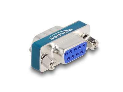 DeLOCK 66475 kabel kønsskifter D-Sub 9 pin Blå, Sølv