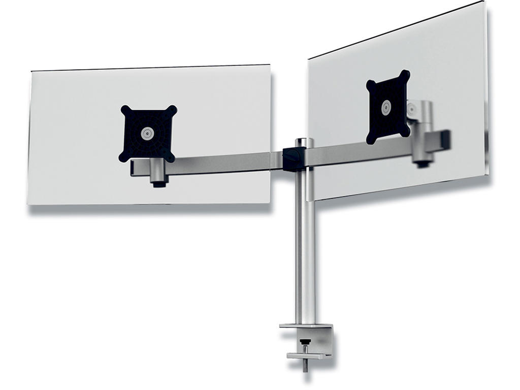 Skærmholder med arme til 2 skærme, Bordbeslag, Durable PRO
