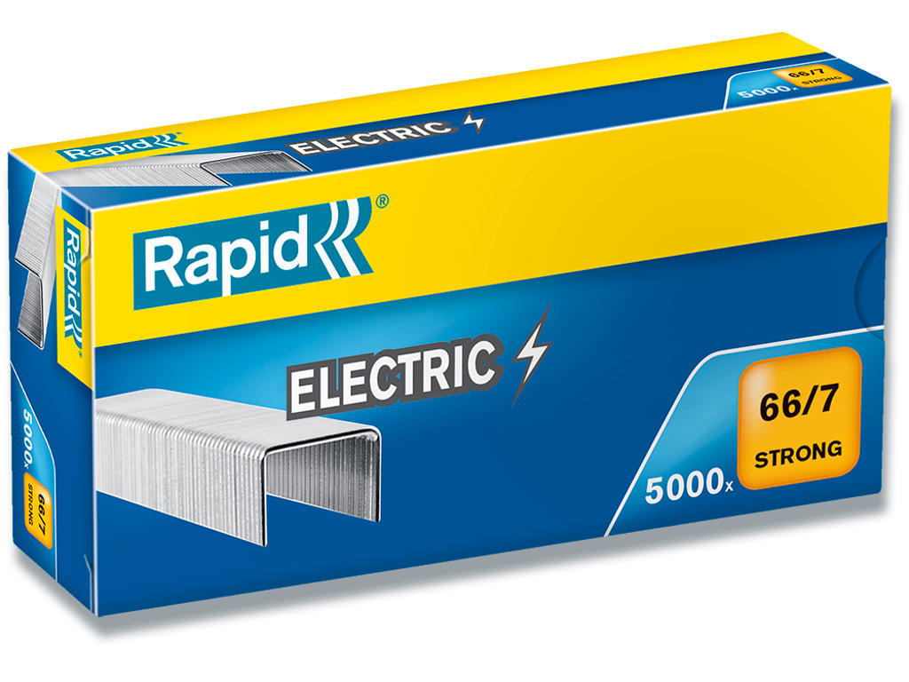 Hæfteklammer, Klamme 66/7, 30 ark, 5.000 klammer, Rapid Electric Strong