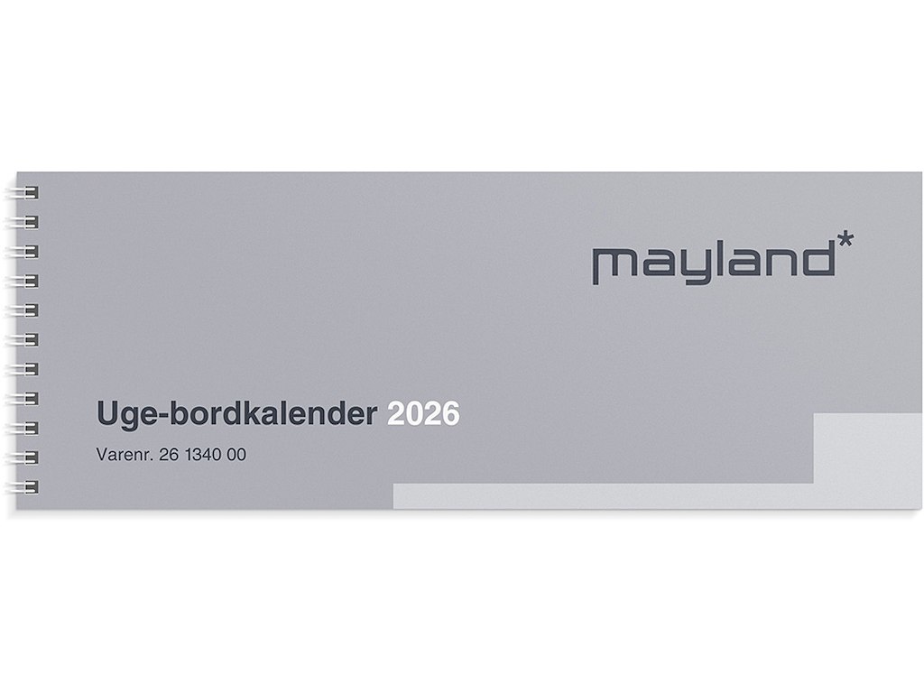 Bordkalender, 2026, Uge, 1 uge pr. opslag, Mayland