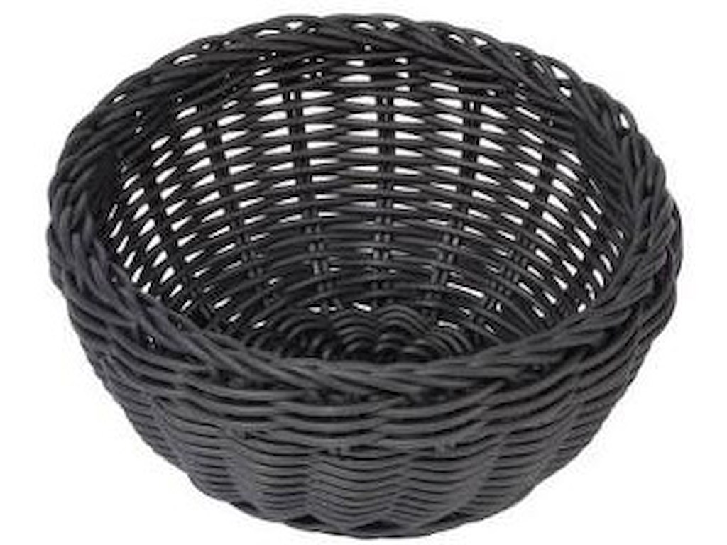Brødkurv, Kraftig PP flet, Sort, Ø16x8 cm