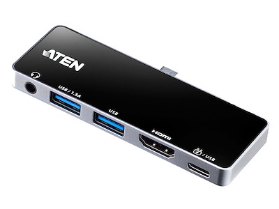 ATEN UH3238 mobil dockingstation Tablet/smartphone Sort, Sølv