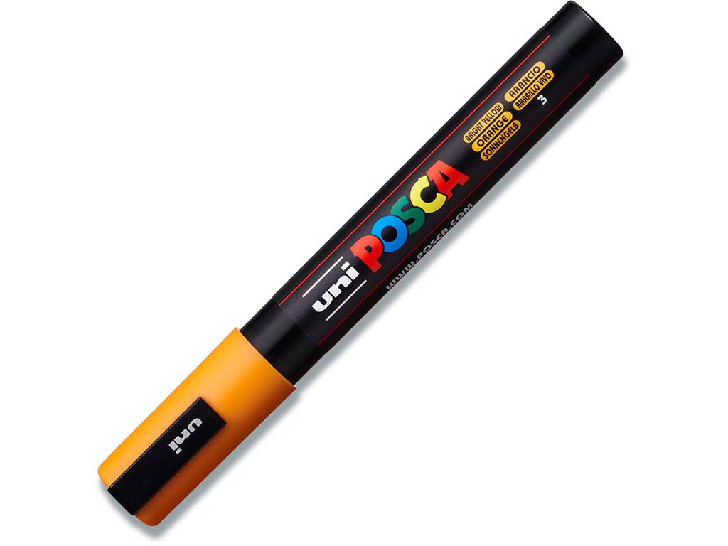 Paint marker, 1.8-2.5 mm, Solgul, Rund spids, uni Posca PC-5M