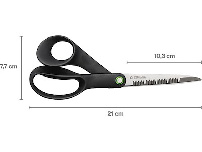 Saks, Køkkensaks, Højrehåndet, 21 cm, Sort, Fiskars Functional Form ReNew 
