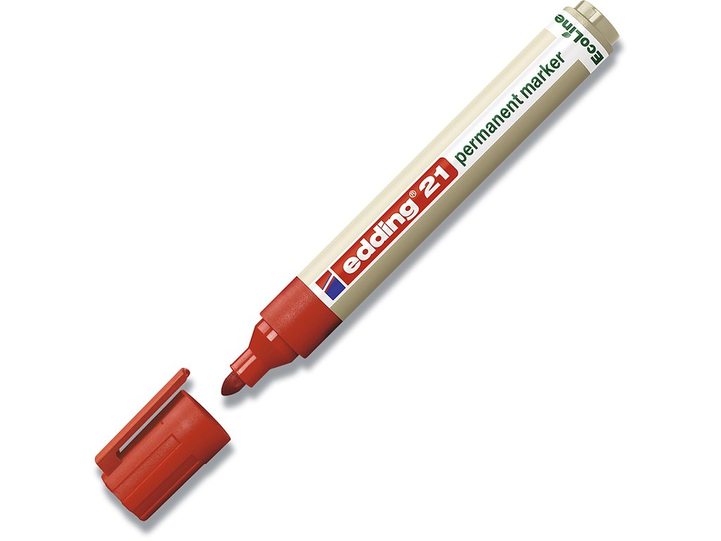 Marker, Rund spids, 1.5-3 mm, Rød, Edding Ecoline 21