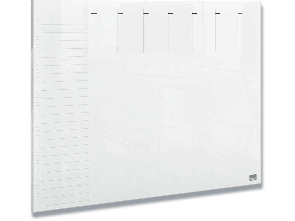 Planner, Uge, Til skrivebordet eller vægmonteret, Whiteboard, A4, Transparent, Akryl, Nobo Mini