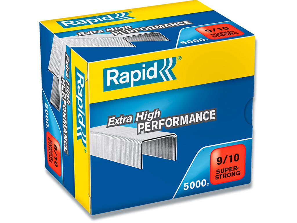 Hæfteklammer, Klamme 9/10, 40 til 70 ark, 5.000 klammer, Rapid Heavy Duty Super Strong