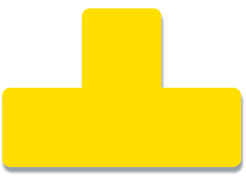 Gulvmarkering, T form, Gul, 10 stk, Tarifold 