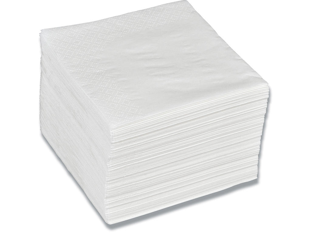 Servietter, 2 lag, Hvid, 24x24 cm, 100 stk, Gastro