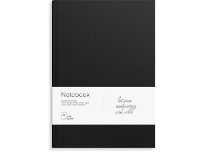 Notesbog, A4, Ulinjeret, Sort, Mayland