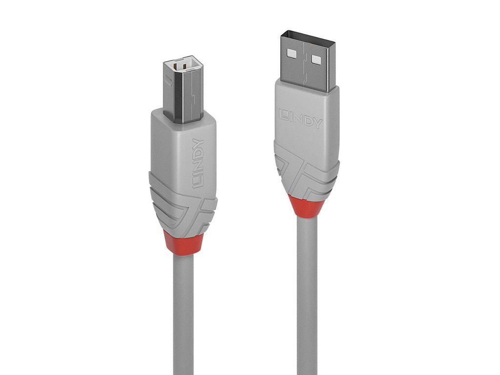 Lindy 36685 USB-kabel USB 2.0 5 m USB A USB B Grå