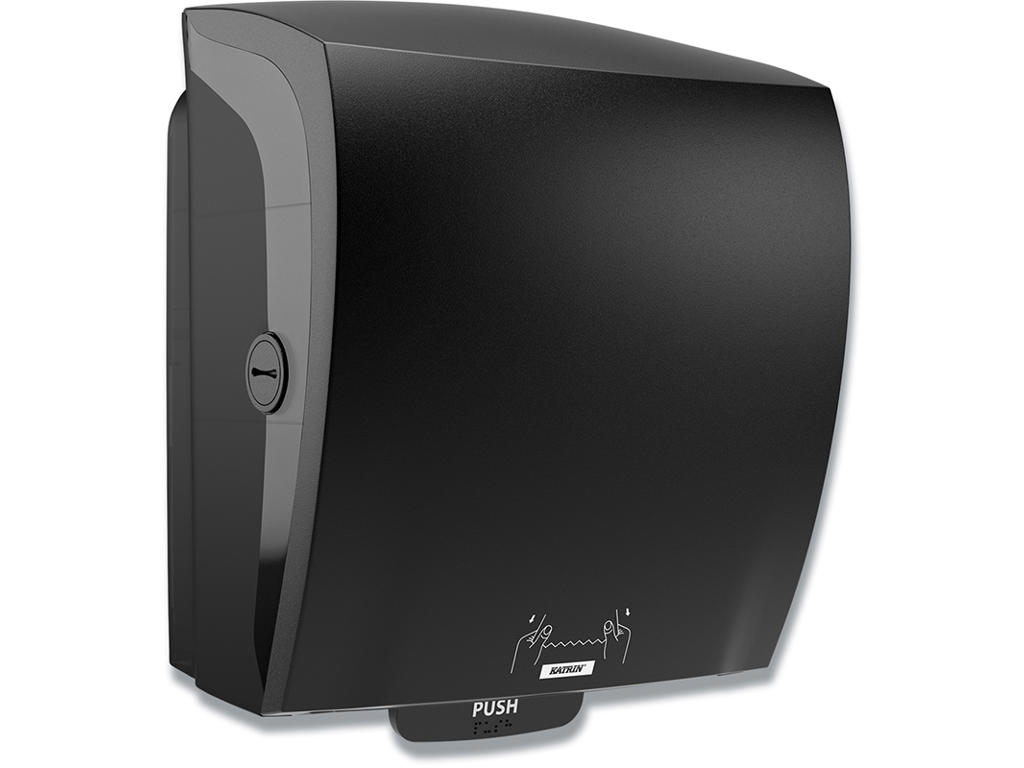 Håndklædedispenser, Til håndklæderuller, Manuel, Sort, Katrin XL