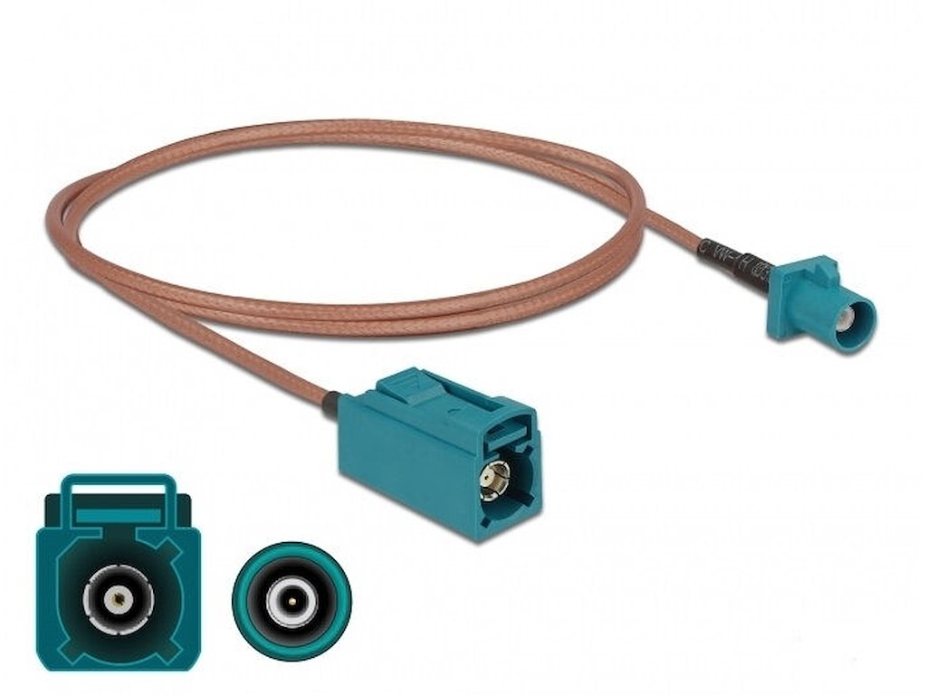 DeLOCK 90005 koaxial kabel RG-316/U 1 m FAKRA Z Beige, Grøn