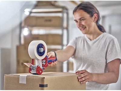 Tape - emballage, 75mm x 500m, Hvid, 1 rulle, Tesa Papir 4313 PV12