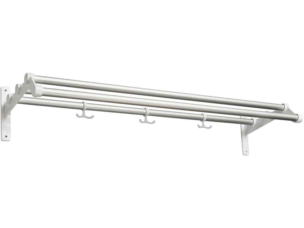 Hattehylde tilpasset længde, Nostalgi, Modelnr 291, Aluminium/hvid, Essem Design DK