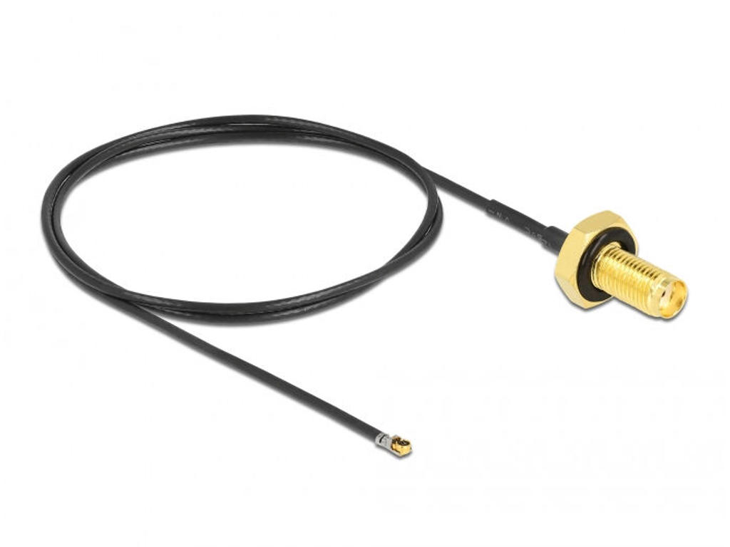 DeLOCK 12667 koaxial kabel 0,5 m SMA MHF 4L LK Sort