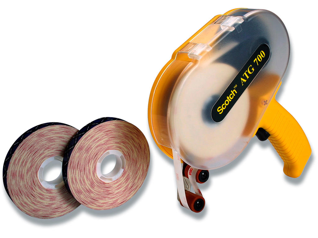 Tapedispenser, Håndmodel, Til dobbeltklæbende tape 924, Gul, Scotch 