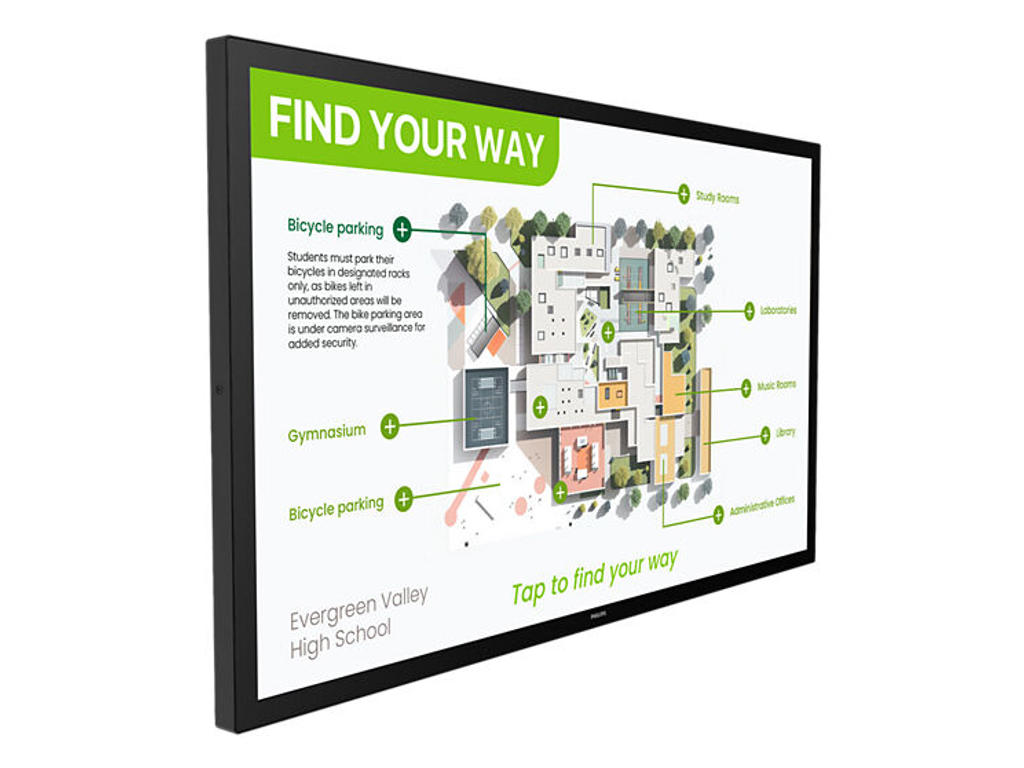 Philips 3000 series 55BDL3751T/00 skilte display Interaktivt fladpanel 138,4 cm (54.5") LCD Wi-Fi 450 cd/m² 4K Ultra HD Sort Berøringsskærm Indbygget processer Android