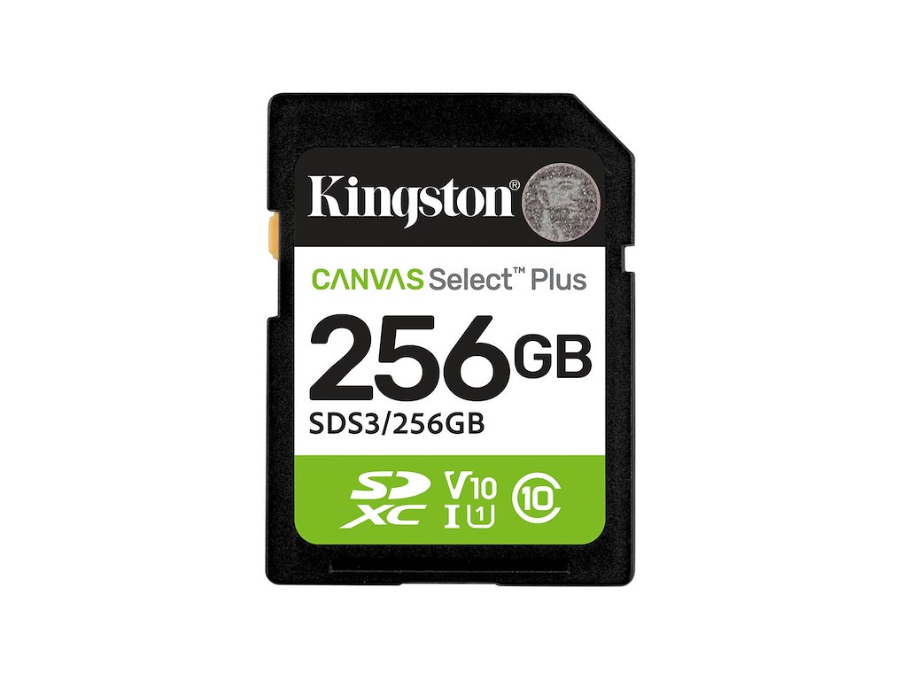 Kingston Technology 256 GB SDXC Canvas Select Plus Gen3 150 MB/s C10 UHS-I U1 V10
