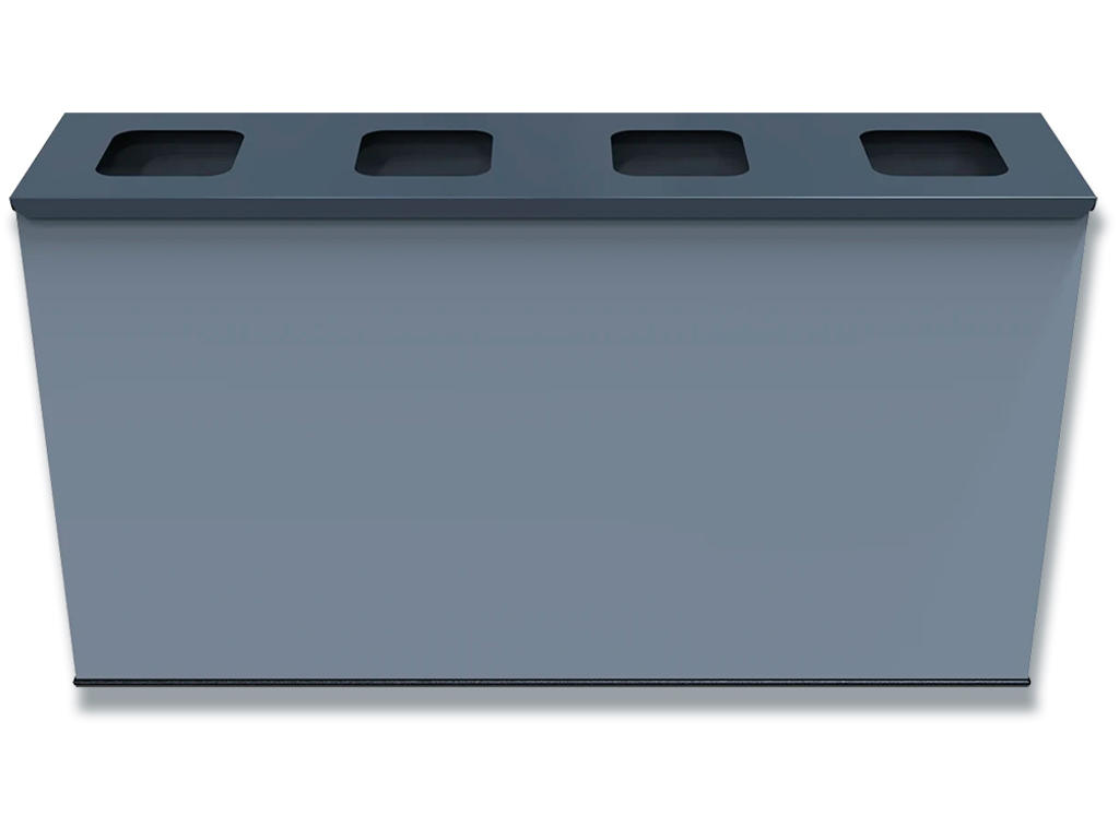 Affaldsspand, 4x60 liter, Åben, Grå, Minatol Eco