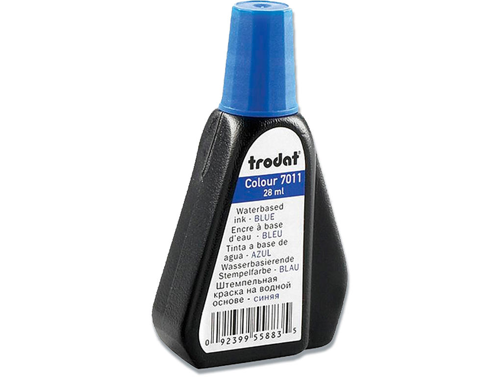 Stempelfarve, Blå, 28 ml, Til gummistempler, Trodat 