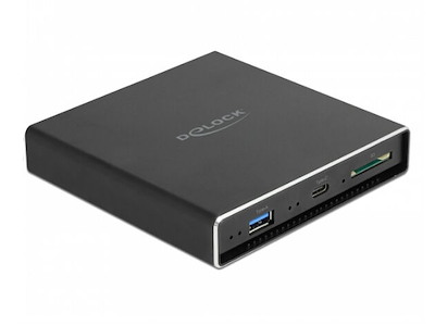 DeLOCK 42618 etui til drev Cover Metal Sort